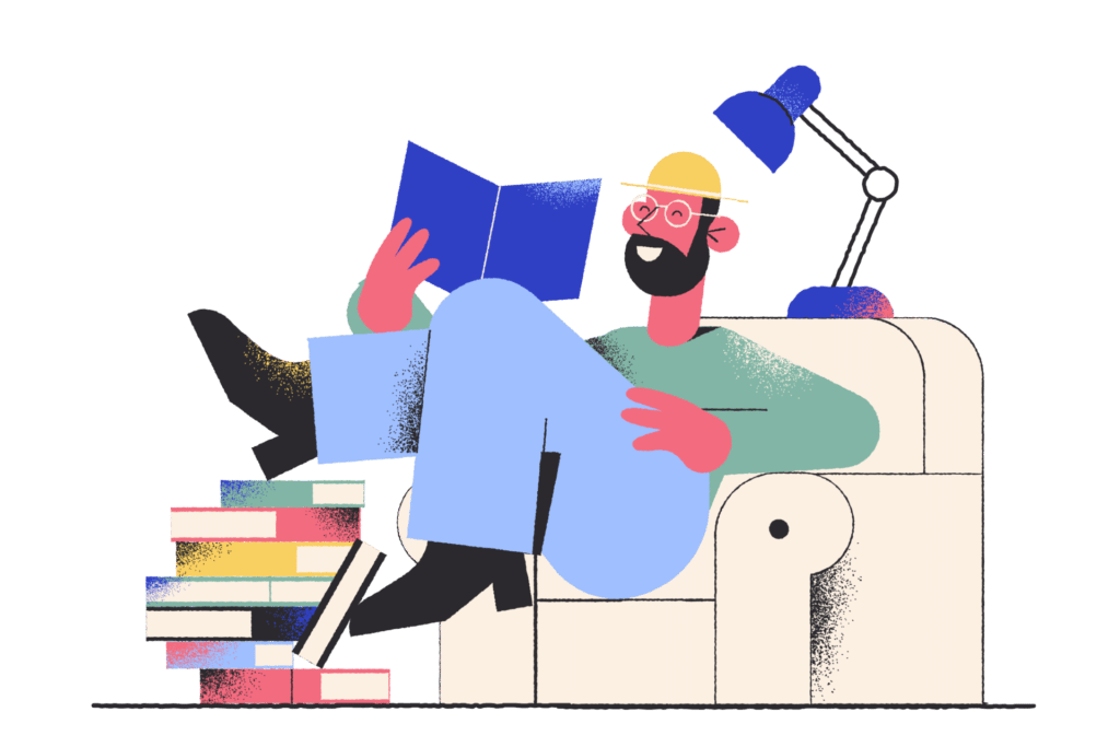 An image featuring a person engrossed in reading a book, surrounded by an inviting and cozy atmosphere. This image highlights the joy and passion for learning encouraged by The Match Guy services.