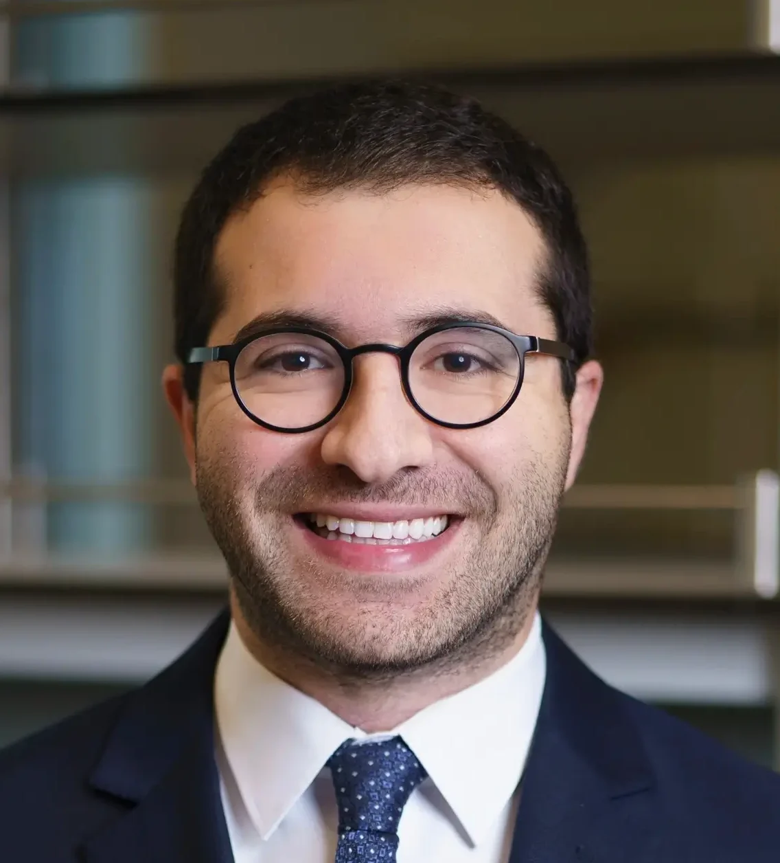 Nadim Azar, MD An image showcasing Nadim Azar, MD, a PGY1 Ophthalmology Resident at the University of Utah, highlighting his professional journey and achievements.
