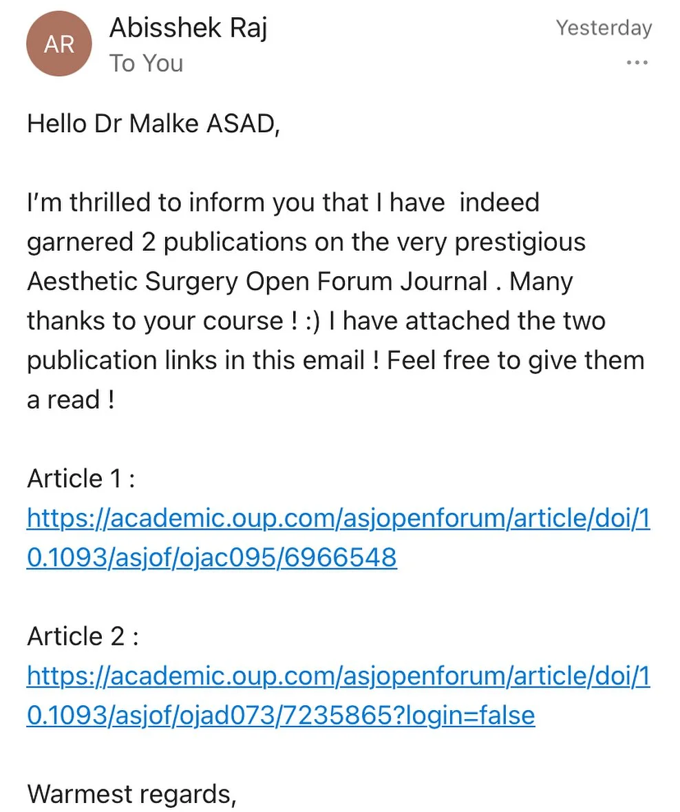 Research Course: Images illustrating various stages of Abisshek Raj's journey through The Match Guy services, showcasing his accomplishments and the positive outcomes of the research course.